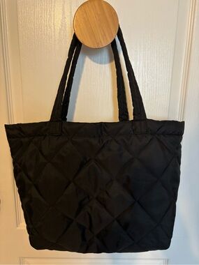 Black Quilted Tote Bag - Unbranded